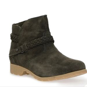 Teva Women Delavina Ankle Black Olive Suede Boots shoes sz 8